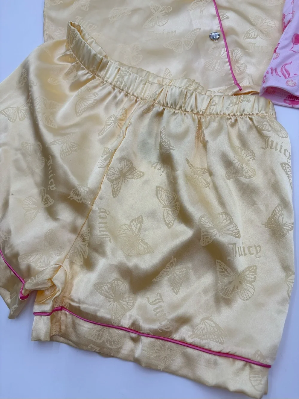 Juicy Couture‎ Girls 7/8 Pajama Shorts Set Bundle NWOT Cherry Butterfly